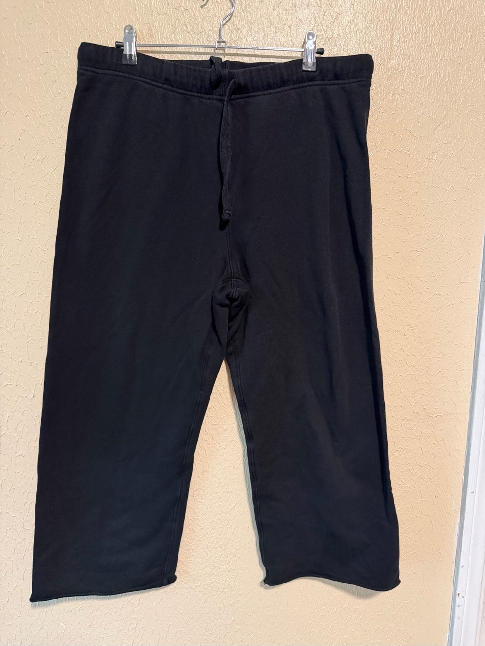 Frank and Eileen Wide Leg Crop Sweat Pants Size Large Pull On Cotton - Picture 3 of 7
